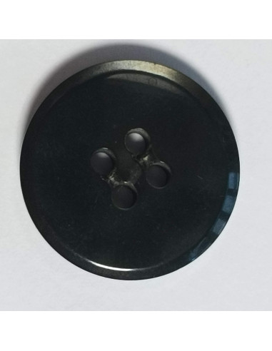 Bouton polyester 4 trous, 18 mm, rond, noir
