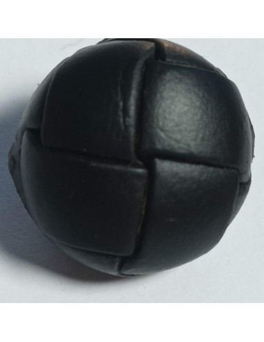 Bouton cuir à pied, 16 mm, rond, noir