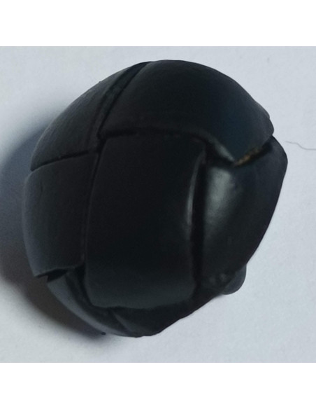 Bouton cuir à pied, 16 mm, rond, noir
