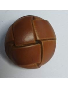 Bouton cuir à pied, 21 mm, rond, marron