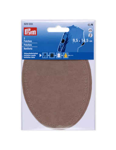 Renforts imitation daim, thermocollant, 9,5 x 14,5 cm, pierre