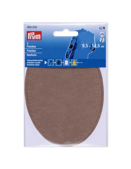 Renforts imitation daim, thermocollant, 9,5 x 14,5 cm, pierre
