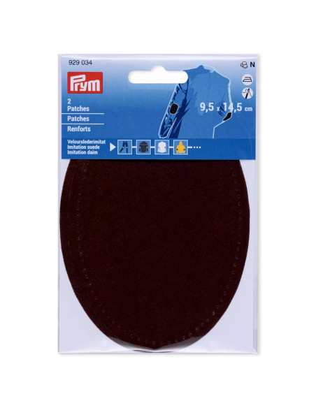 Renforts imitation daim, thermocollant, 9,5 x 14,5 cm, brun foncé