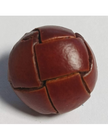 Bouton cuir à pied, 16 mm, rond, rouge