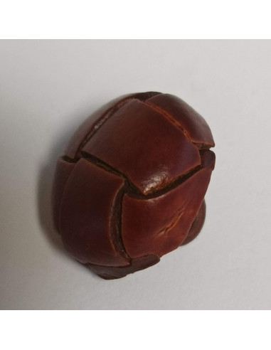 Bouton cuir à pied, 16 mm, rond, rouge