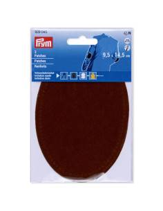 Renforts imitation daim, thermocollant, 9,5 x 14,5 cm, brun moyen