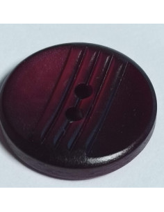 Bouton polyester 2 trous, 17 mm, rond, bordeaux 2
