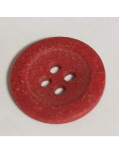 Bouton polyester 4 trous, 18 mm, rond, rouge 2