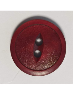 Bouton polyester 2 trous, 17 mm, rond, bordeaux