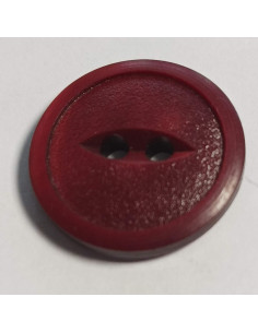 Bouton polyester 2 trous, 17 mm, rond, bordeaux 2