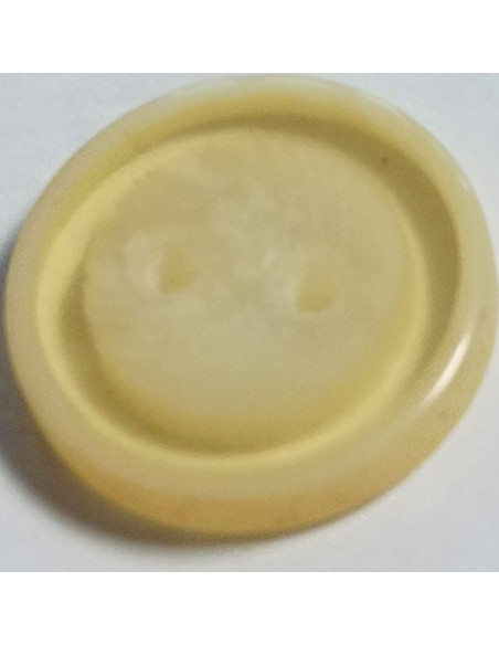 Bouton polyester 2 trous, 17 mm, rond, beige