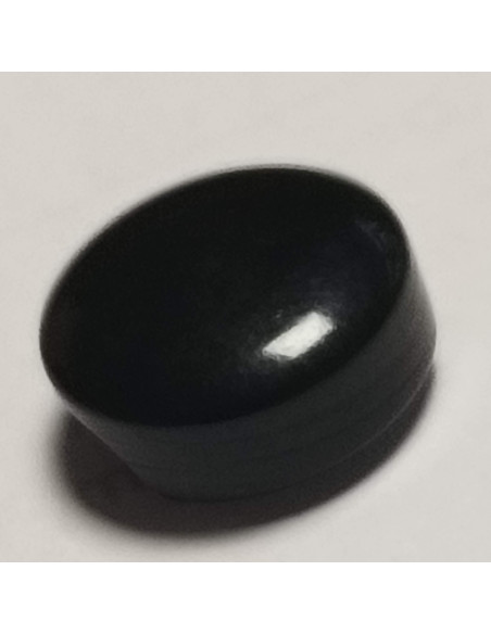 Bouton polyester tunnel, 10 mm, rond, noir