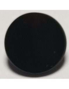 Bouton polyester tunnel, 10 mm, rond plat, noir