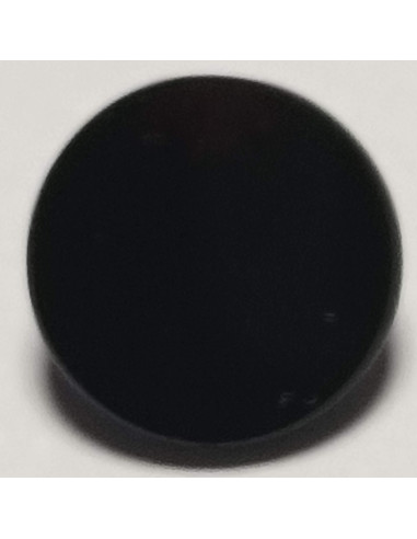 Bouton polyester tunnel, 10 mm, rond plat, noir