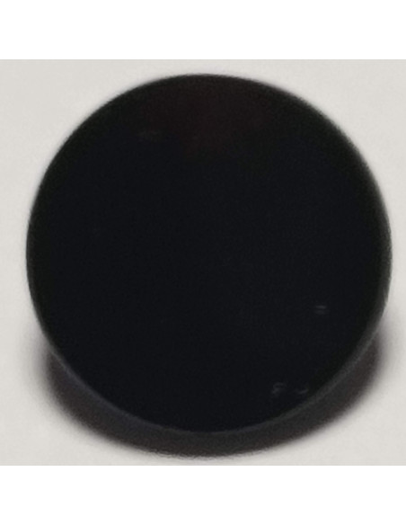 Bouton polyester tunnel, 10 mm, rond plat, noir