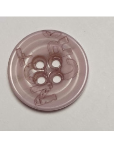 Bouton polyester 4 trous, 17 mm, rond, violet