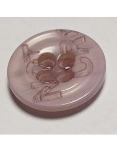 Bouton polyester 4 trous, 17 mm, rond, violet 2