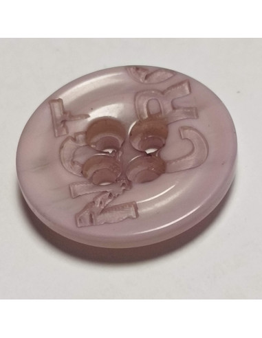 Bouton polyester 4 trous, 17 mm, rond, violet