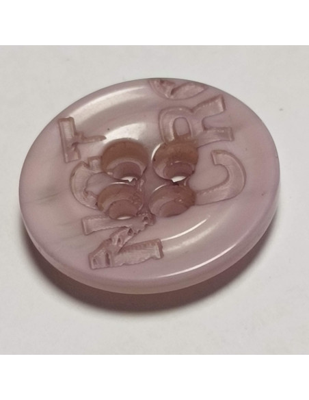 Bouton polyester 4 trous, 17 mm, rond, violet