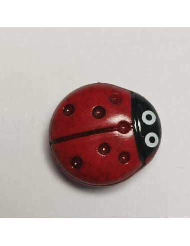Bouton polyester à pied, 10 mm, ovale, rouge