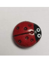 Bouton polyester à pied, 10 mm, ovale, rouge