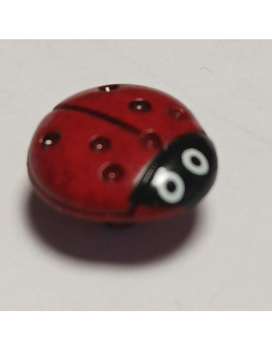 Bouton polyester à pied, 10 mm, ovale, rouge
