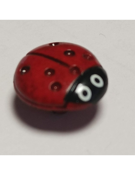 Bouton polyester à pied, 10 mm, ovale, rouge