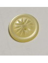 Bouton polyester 2 trous, rond, 14 mm, jaune