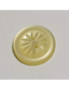 Bouton polyester 2 trous, rond, 14 mm, jaune 2