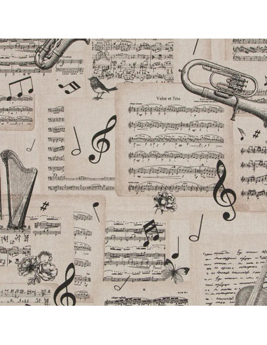 Demi-natté, aspect lin, partitions de musique