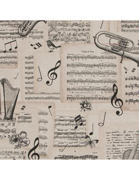 Demi-natté, aspect lin, partitions de musique