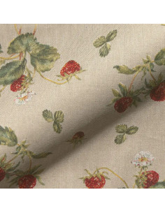 Demi natté, aspect lin, fraises 2