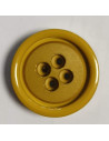 Bouton polyester 4 trous, rond, 21 mm, jaune