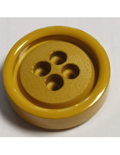 Bouton polyester 4 trous, rond, 21 mm, jaune 2