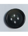 Bouton polyester 4 trous, rond, 15 mm, gris