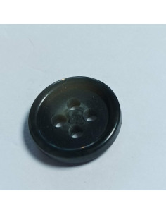 Bouton polyester 4 trous, rond, 15 mm, gris 2