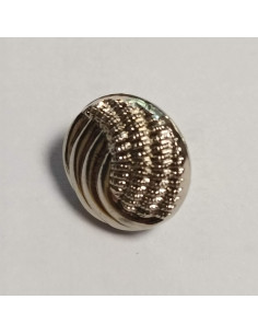 Bouton polyester à pied, rond, 10 mm, argent 2