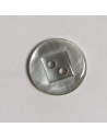 Bouton polyester 2 trous, rond, 11 mm, gris