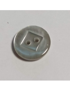 Bouton polyester 2 trous, rond, 11 mm, gris 2