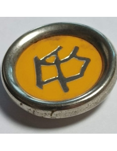Bouton polyester à pied, rond, 23 mm, jaune 2