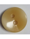 Bouton polyester 2 trous, rond, 14 mm, beige
