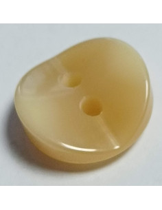 Bouton polyester 2 trous, rond, 14 mm, beige 2