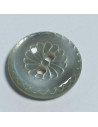 Bouton polyester 2 trous, rond, 11 mm, gris