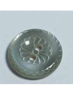 Bouton polyester 2 trous, rond, 11 mm, gris 2