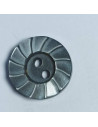 Bouton polyester 2 trous, rond, 12 mm, gris