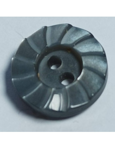 Bouton polyester 2 trous, rond, 12 mm, gris 2
