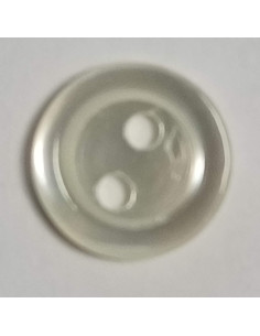 Bouton polyester 2 trous, rond, 6 mm, blanc