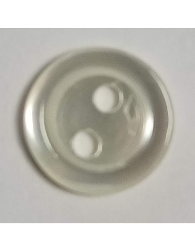 Bouton polyester 2 trous, rond, 6 mm, blanc