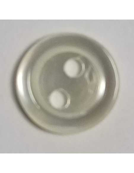 Bouton polyester 2 trous, rond, 6 mm, blanc