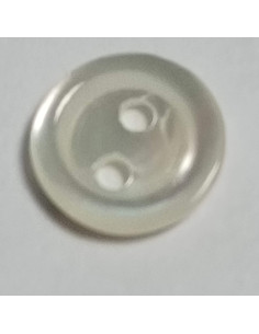Bouton polyester 2 trous, rond, 6 mm, blanc 2